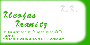 kleofas kranitz business card